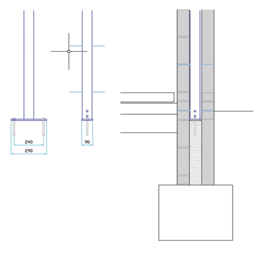 Windpost Bottom connections Windpost